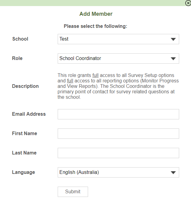 Add new members required fields and role descriptions